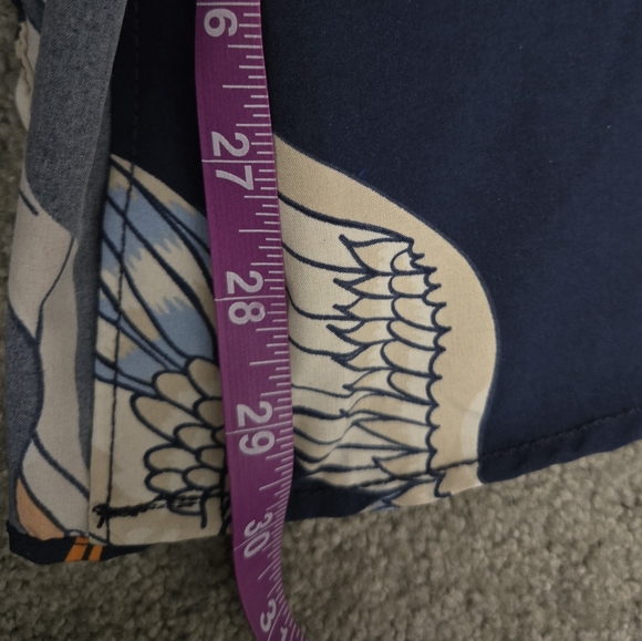 Geometrix New York Lightweight Crane Bird Print Long Sleeve Button Up Shirt Sz L - Picture 12 of 12